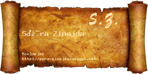 Séra Zinajda névjegykártya